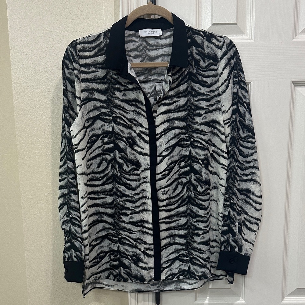 Lola & Sophie Monochrome Animal Print Top